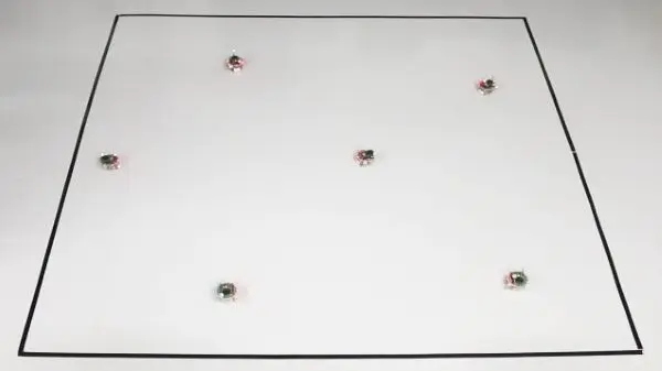 Experiment on formation control of six robots
